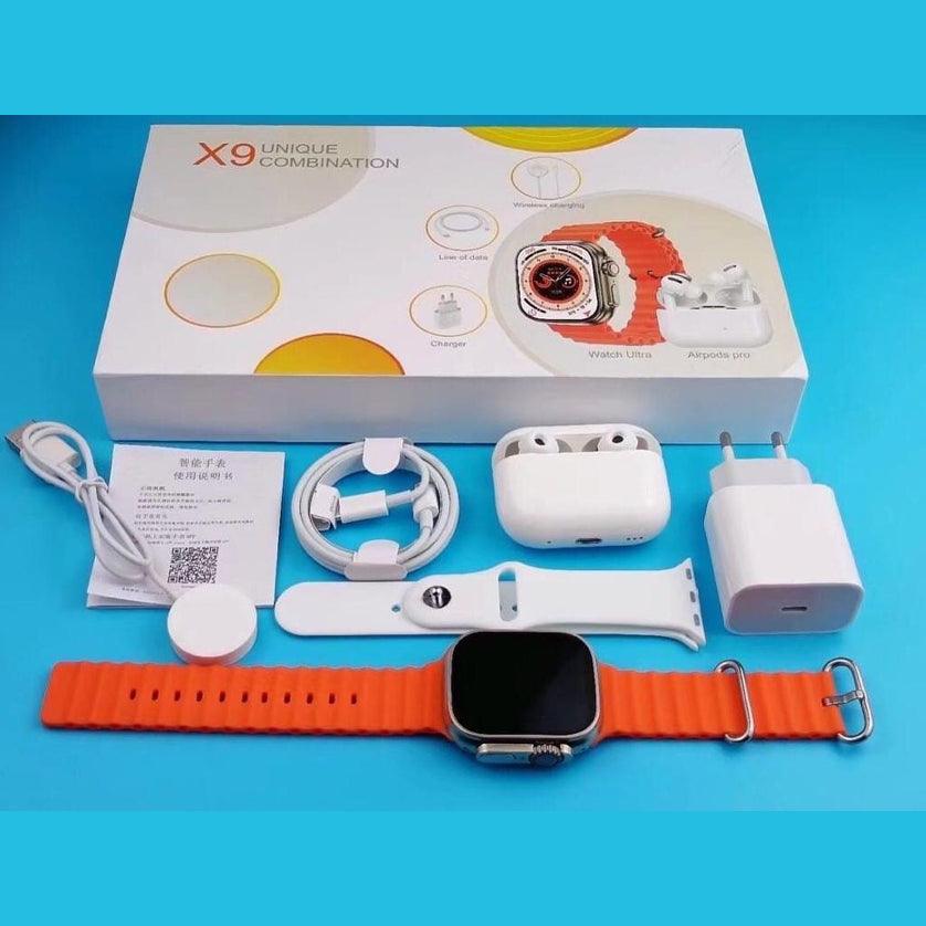Combo Tech X9: Reloj Inteligente + Audífonos Bluetooth – ¡Estilo y Conectividad!