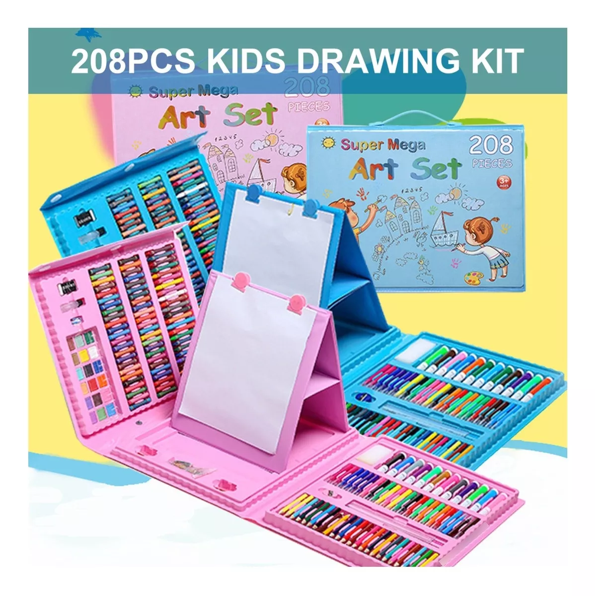 ¡Maletín de Arte 208 Piezas para Niños!